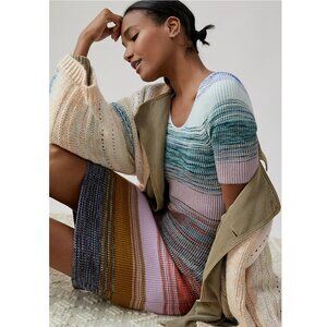 Anthropologie Space-Dyed Knit Midi Dress / Small / Multi Stretchy